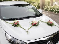 Aranžmá na auto kouličky růžové...
